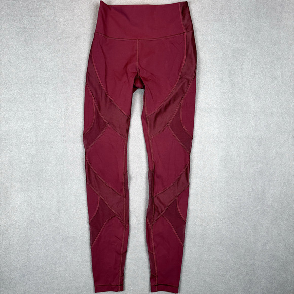 Lululemon Size 4 Wunder Under High Rise Mesh Tight 27" Garnet Burgundy Purple - Picture 3 of 9